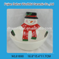 2016 superior ceramic container in snowman shape for promotion